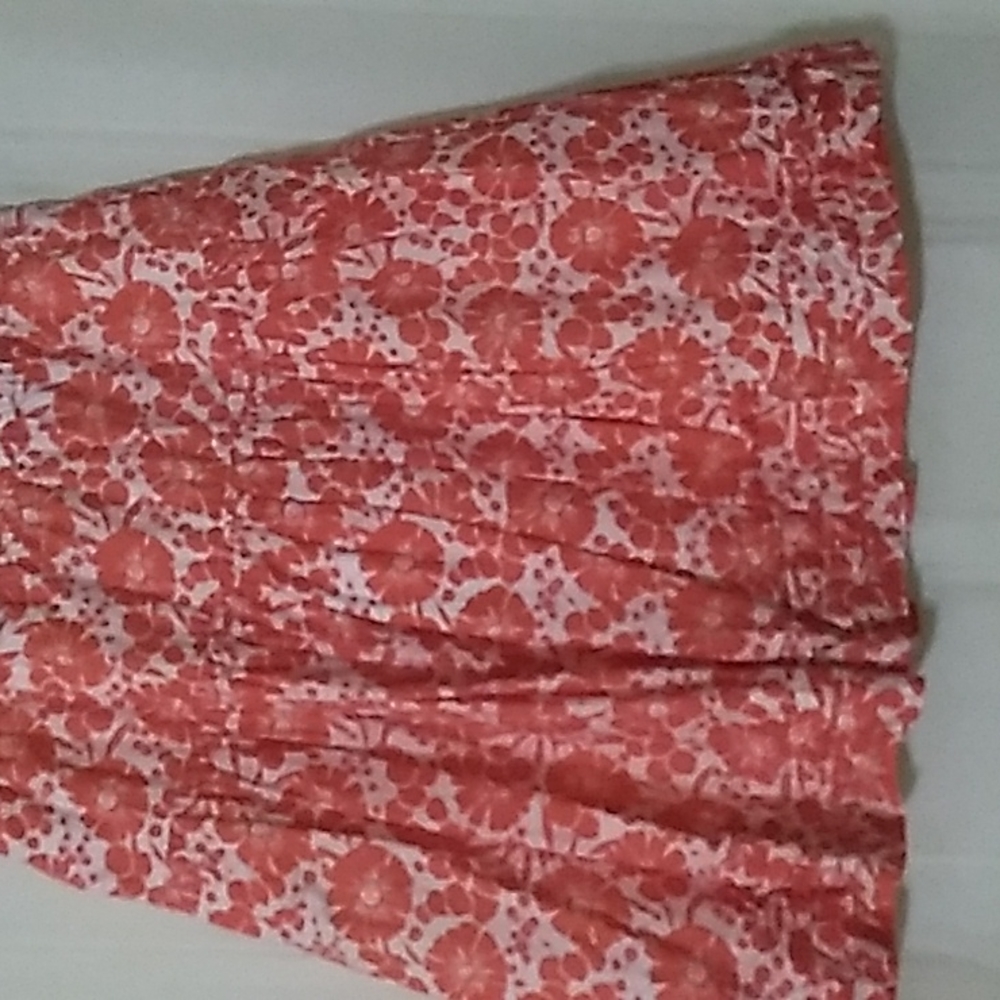 Gap Elastic 2 Front Pocket Tangerine Orange and White Skirt
